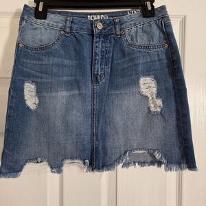 Rewash Blue Distressed Mini Skirt 5/27